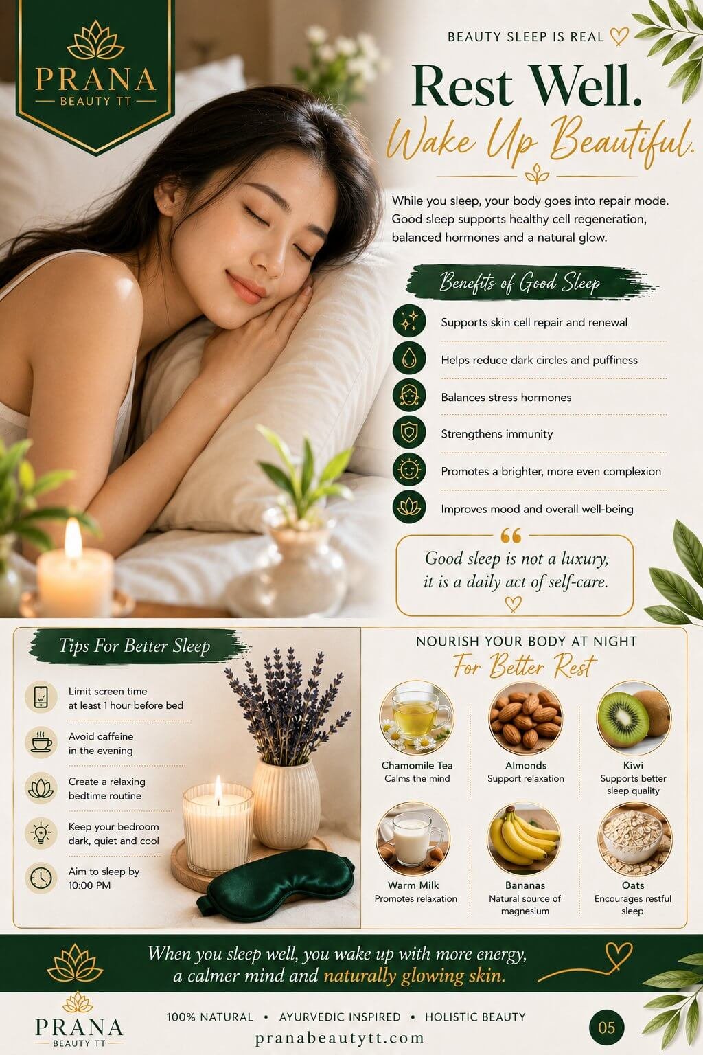 Prana Beauty TT Guide to Beautiful Skin - Page 5: Rest Well Wake Up Beautiful