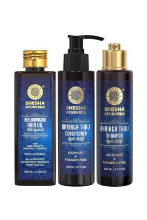 Hair Care Combo of Bhringa Thali Shampoo, Conditioner & Oil